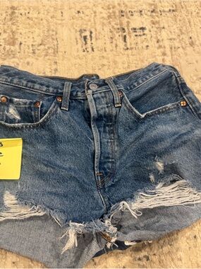 Levi's Size 26 Distressed Short-Length Blue Denim Cutoffs